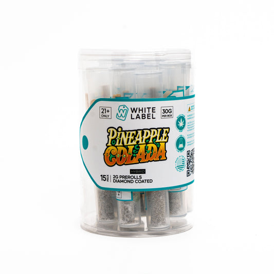 THC-A DIAMOND COATED 15-X-2 GRAM PRE-ROLLZ (PINAPPLE COLADA) Hybrid