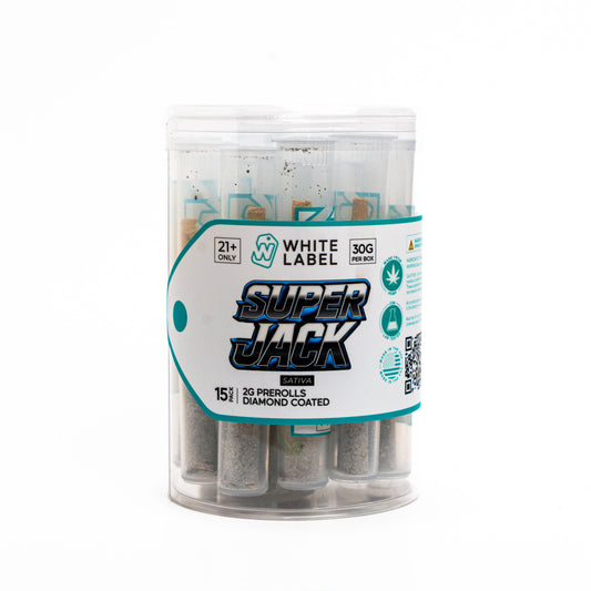 THC-A DIAMOND COATED 15-X-2 GRAM PRE-ROLLZ (SUPER JACK) Sativa