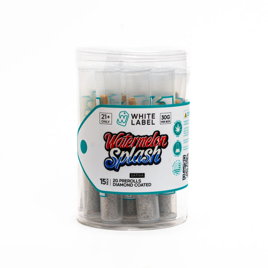 THC-A DIAMOND COATED 15-X-2 GRAM PRE-ROLLZ (WATERMELON SPLASH) Sativa