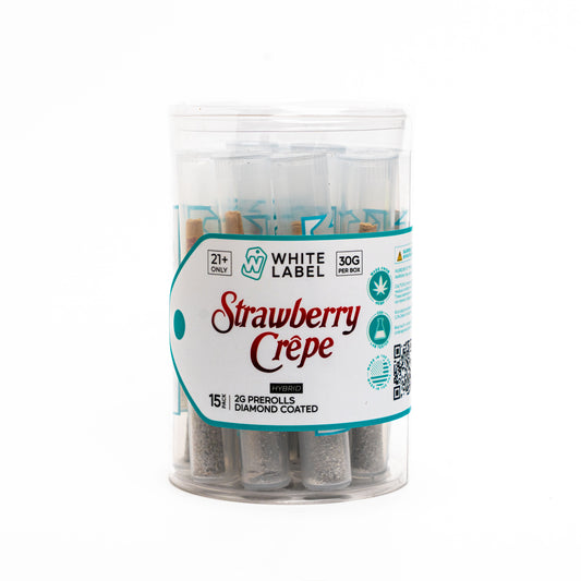 THC-A DIAMOND COATED 15-X-2 GRAM PRE-ROLLZ (STRAWBERRY CREPE) Hybrid