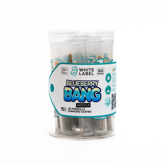 THC-A DIAMOND COATED 15-X-2 GRAM PRE-ROLLZ (BLUEBERRY BANG) Indica