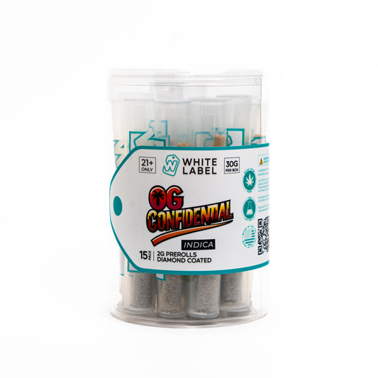 THC-A DIAMOND COATED 15-X-2 GRAM PRE-ROLLZ (OG CONFIDENTIAL) Indica