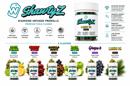 THC-A DIAMOND INFUSED  PRE ROLLZ 20 PACK SHAWYTZ