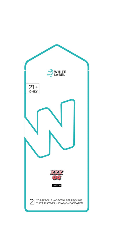 WHITE LABEL 2-X-2 GRAM PRE-ROLLZ ( XXX OG) Indica